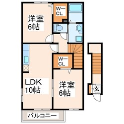 プリムローズA・B（大津）の物件間取画像